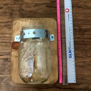 NWOT wood mounted Ball jar